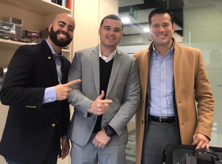 Raul and Giancarlo with Marcos F., Group Rental Manager